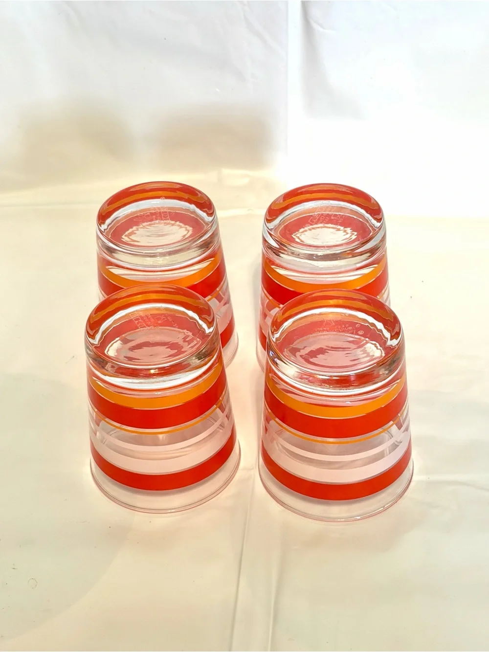 IKEA Paverka Mars Retro Mid Century Modern Striped Glass Cups 4 Pack‎ 60s Style
